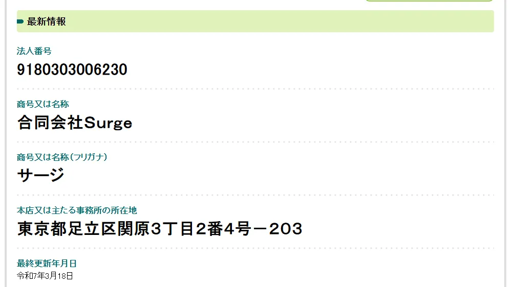 合同会社Surge(SurgeNet)の記事画像